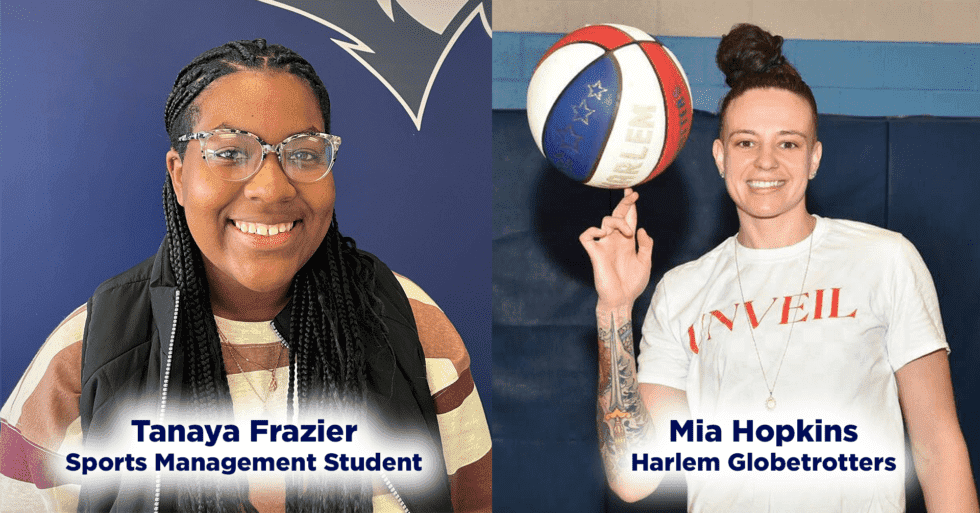 Tanaya Frazier - Sports Management Student and Mia Hopkins Harlem Globetrotters