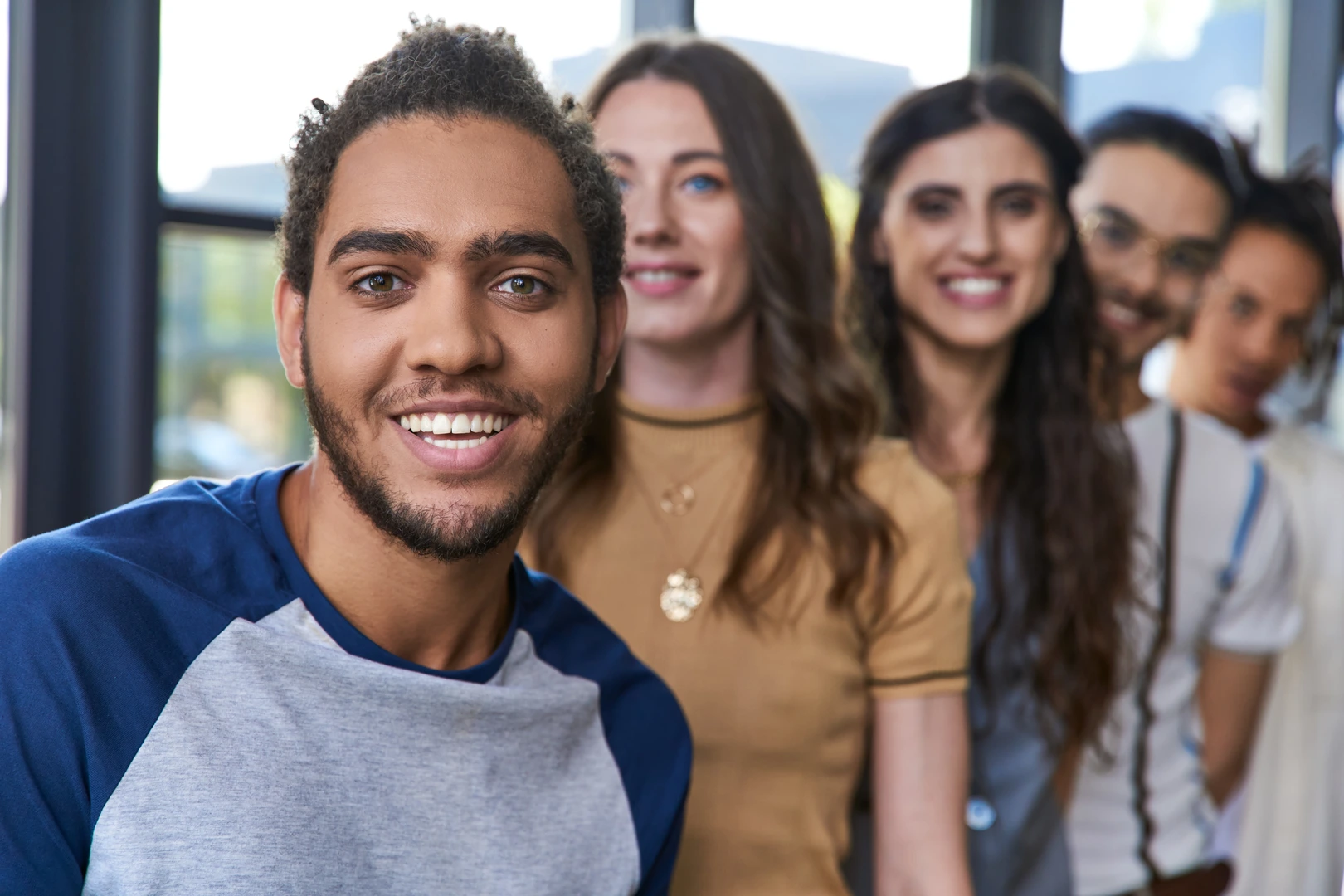 Group of college students with kindness